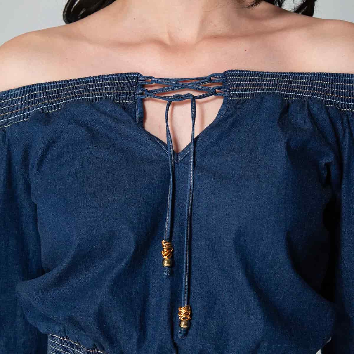 Blusa Denim Escote Bandeja Branigan - miniatura 4