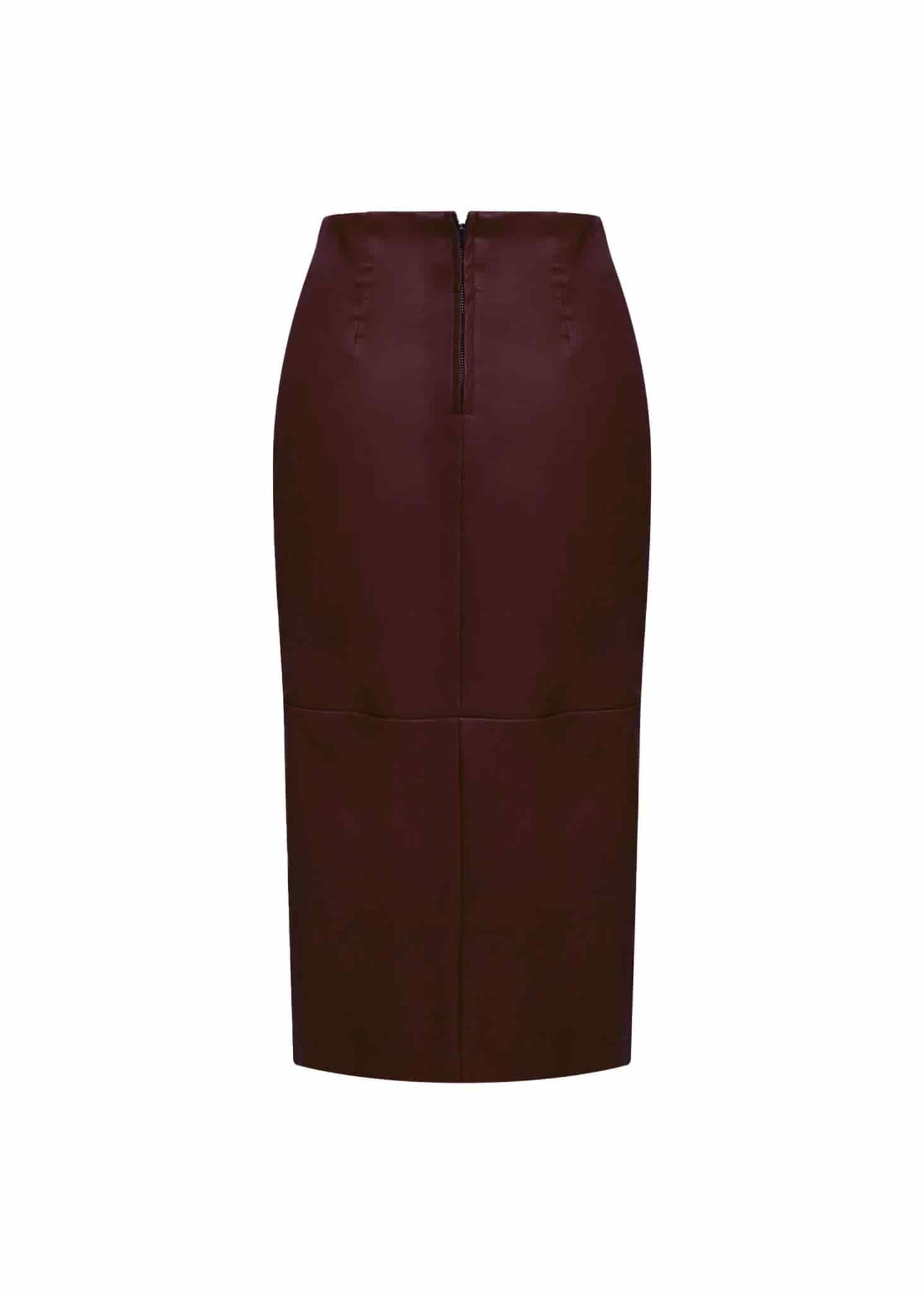 Falda Lápiz Midi Bordeaux Chic - miniatura 3