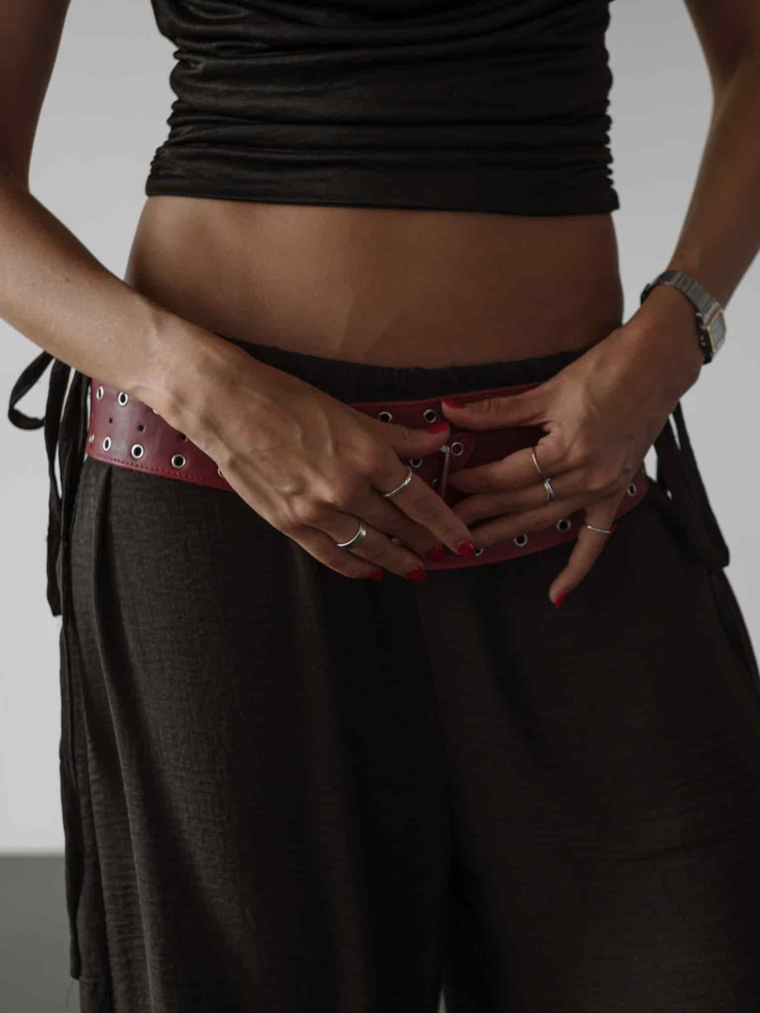 OFFSET ASYMMETRIC BELT - RED WINE - miniatura 6