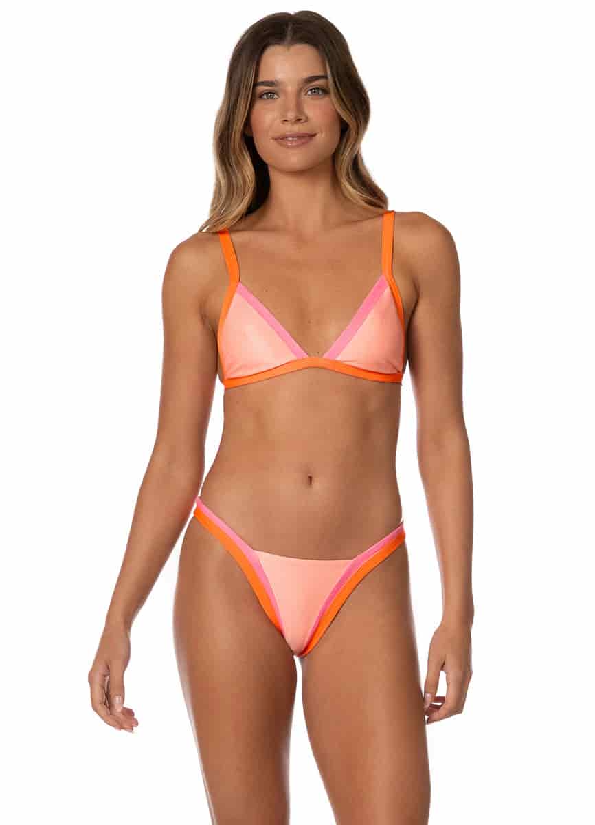 Maaji Peach Coral Trinity Regular Rise V Front Bikini Bottom - miniatura 4