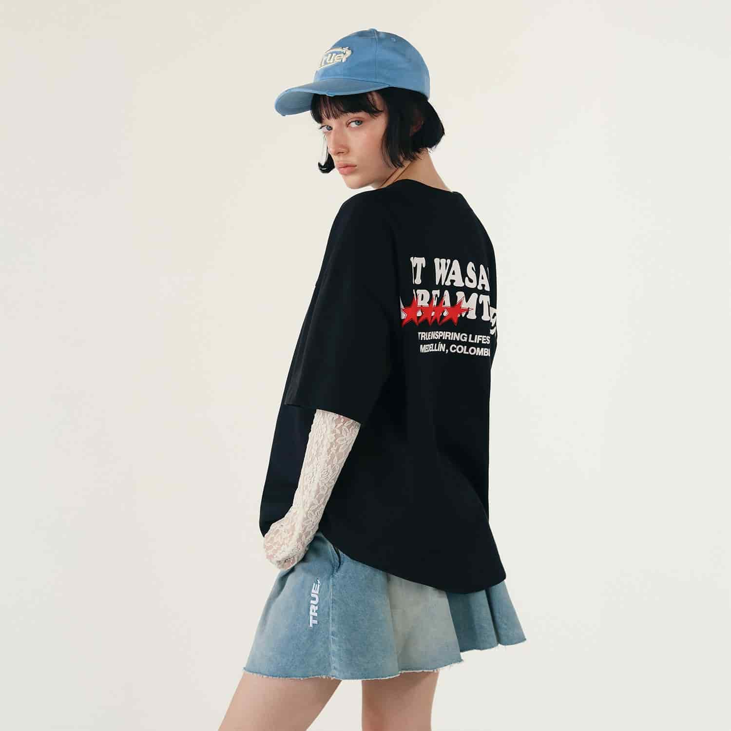 Denim Pleated Mini Skirt - Light Blue - miniatura 3