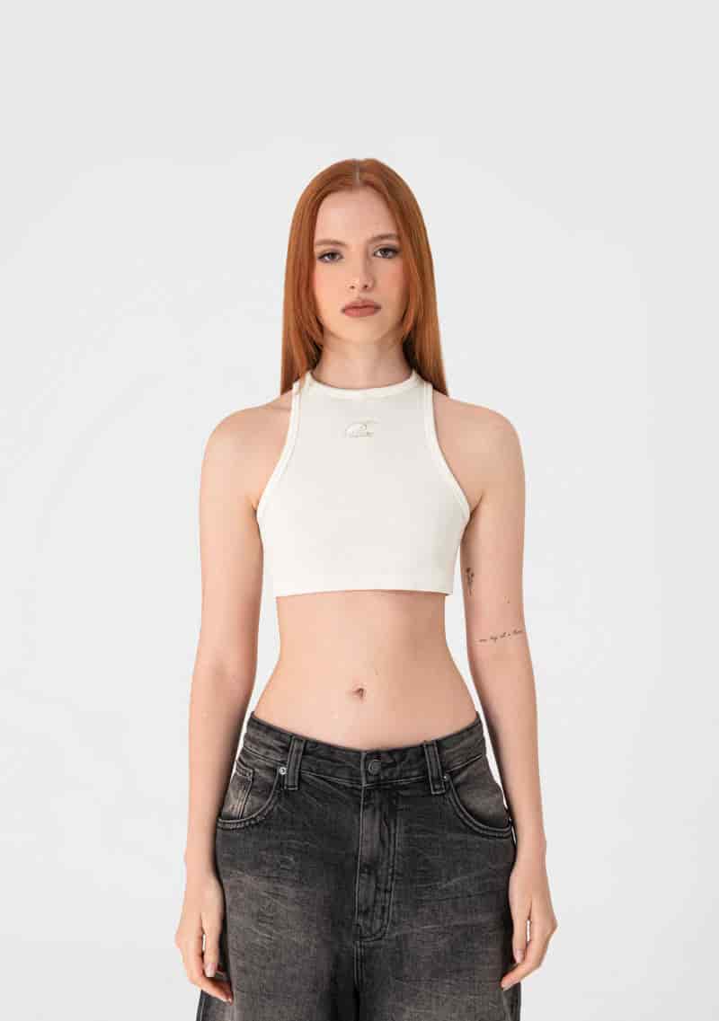 Heraldic cream crop top - miniatura 2