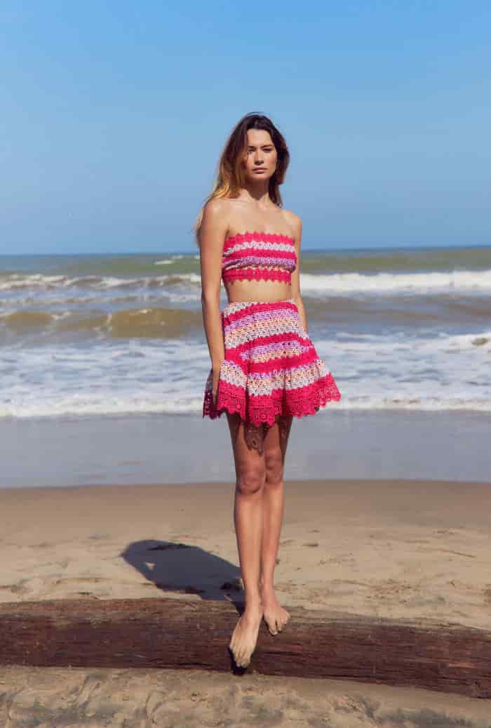 SOLEDAD MINI SKIRT RASPBERRY - miniatura 3