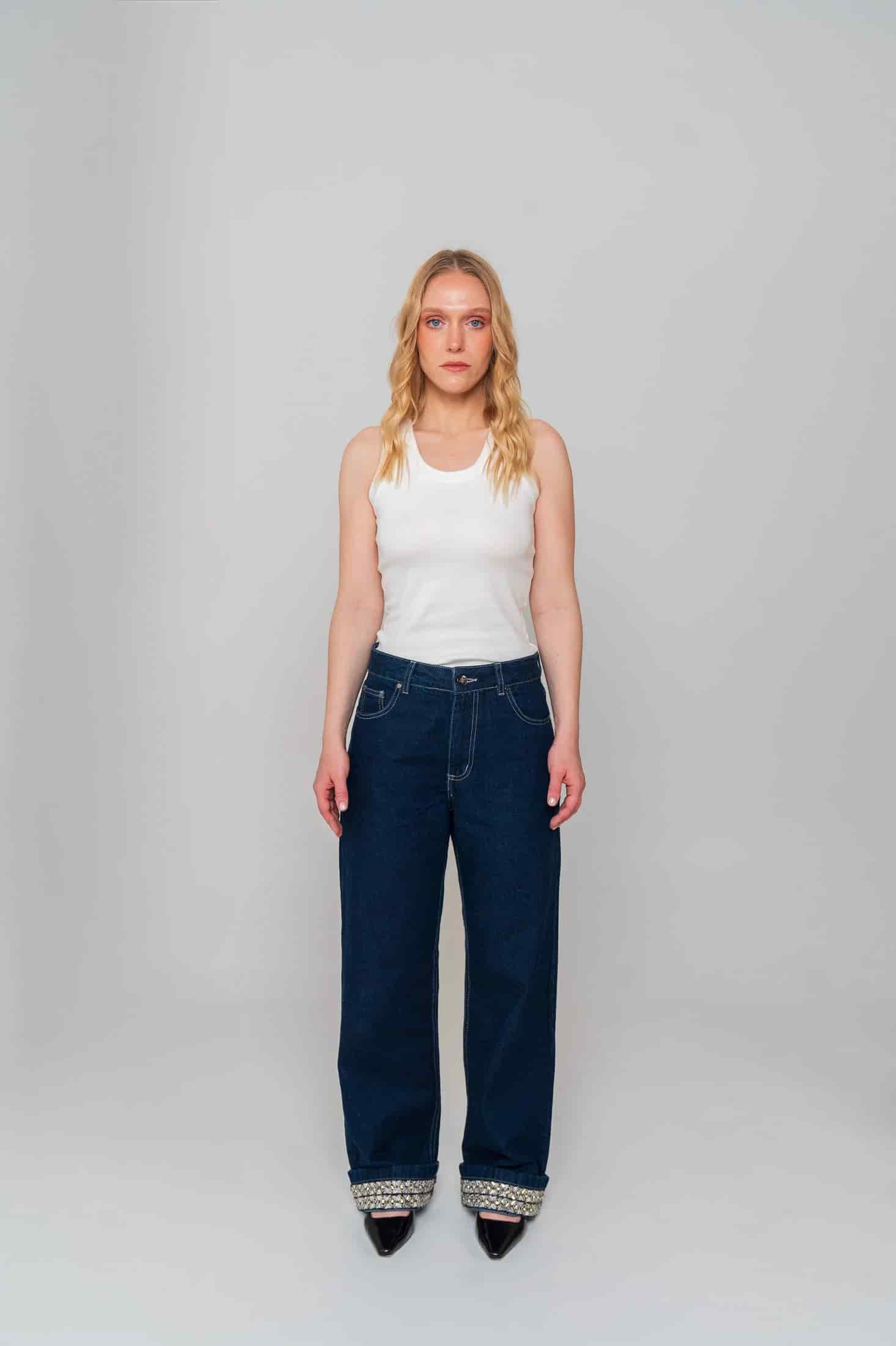 Crystal Embroidered Jeans - miniatura 3
