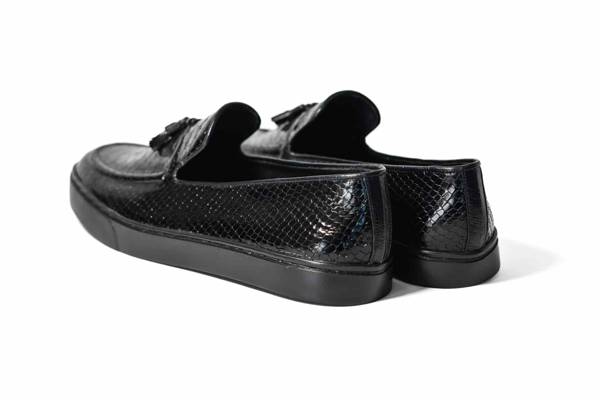 Loafers Python negro tennis - miniatura 3
