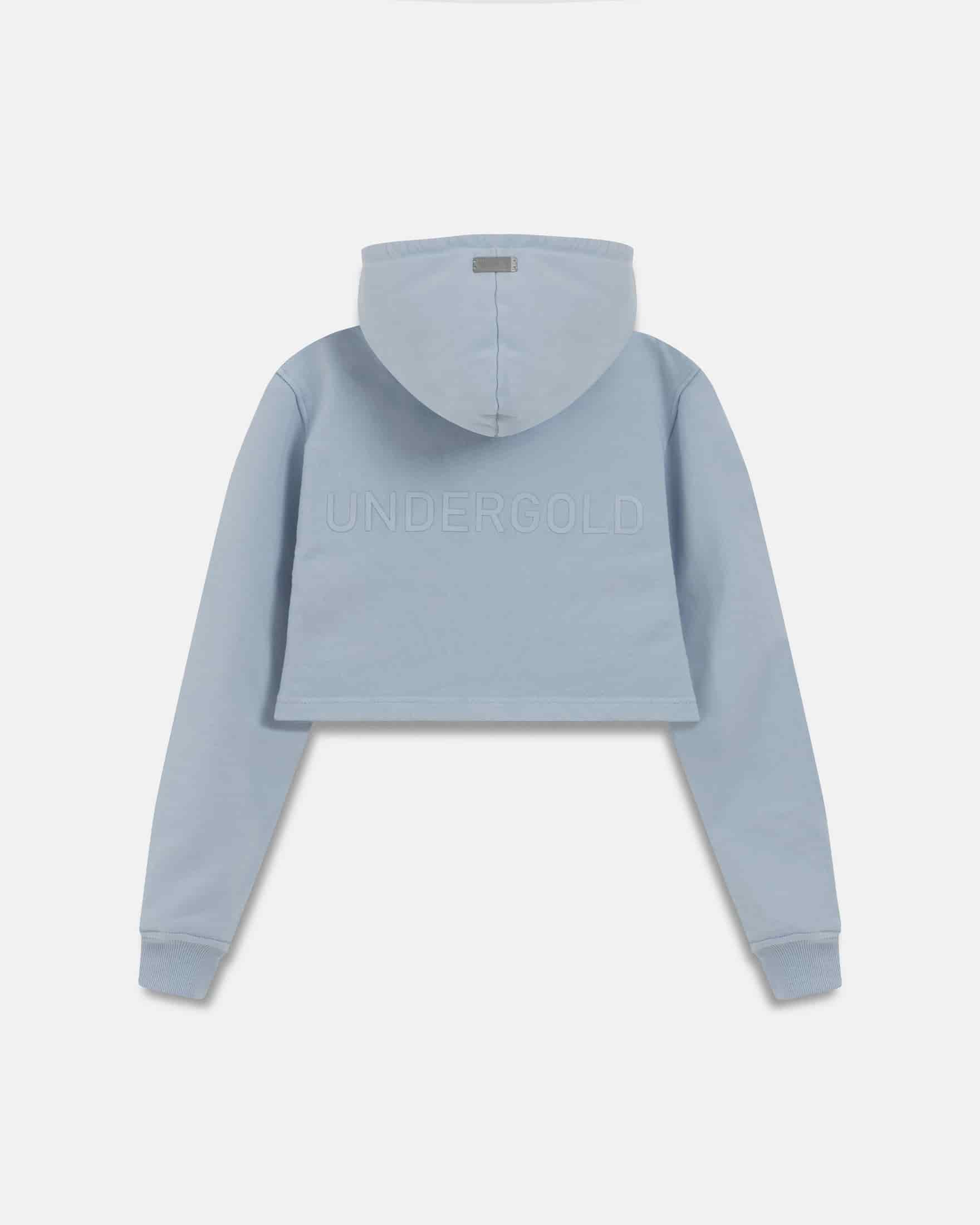 W Basics Undergold Zip Up Slim Fit Hoodie Light Blue - miniatura 3