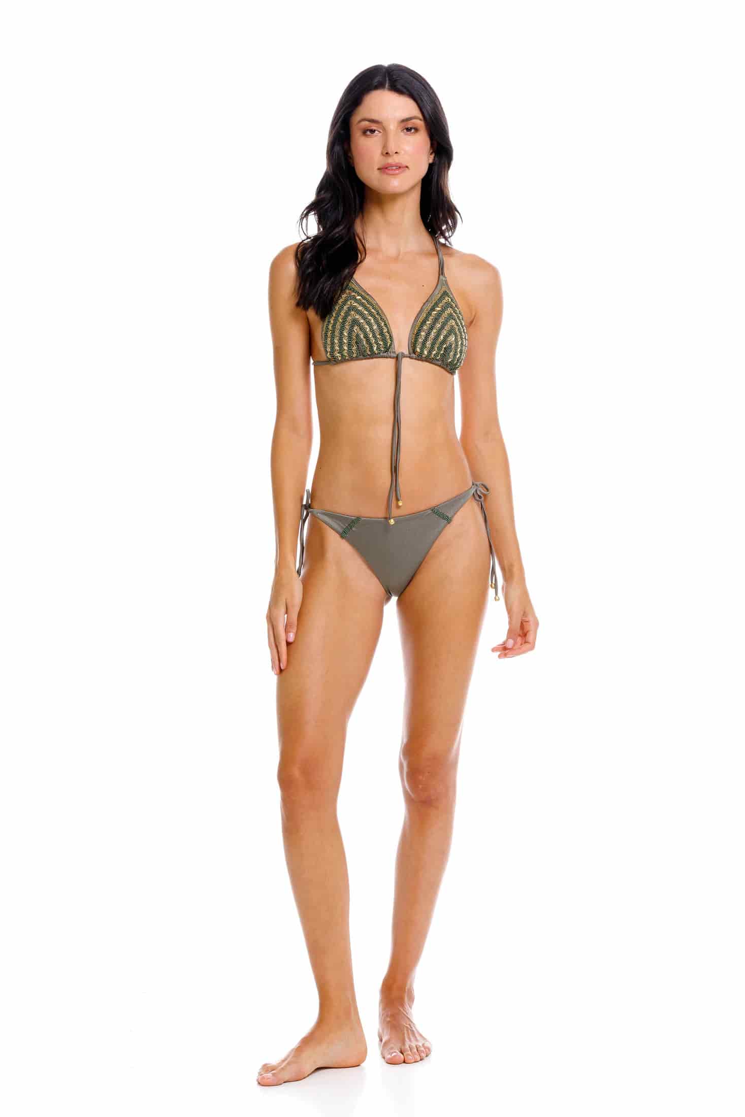 Top Triángulo de Bikini Olive Green - miniatura 1