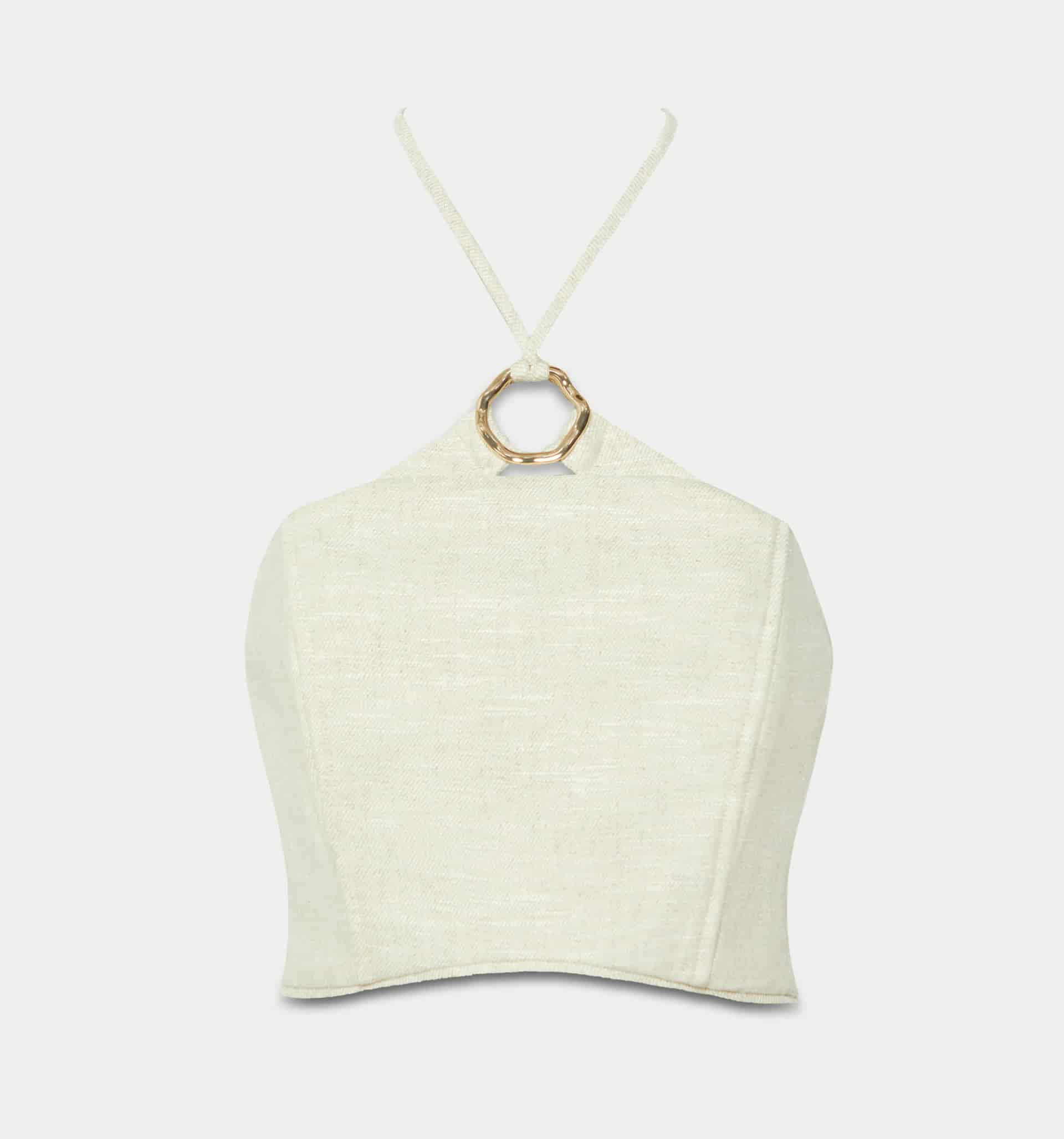 Blusa con herraje y anudado al cuello - miniatura 5