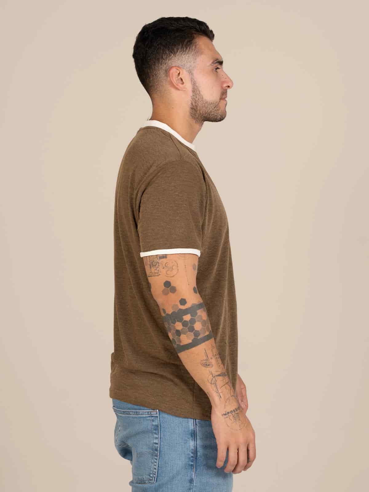 Camiseta hombre slim iza cafe - miniatura 2