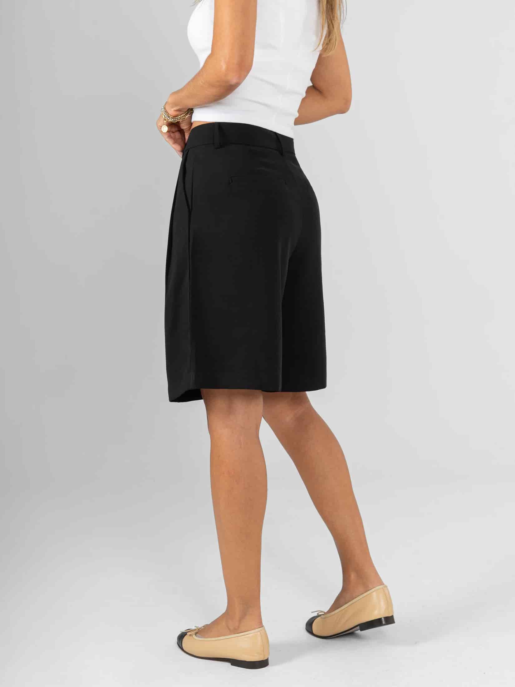 Ref: 0620456 Bermuda, prenses, tejido plano liviano, tiro alto, tono negro. - miniatura 4
