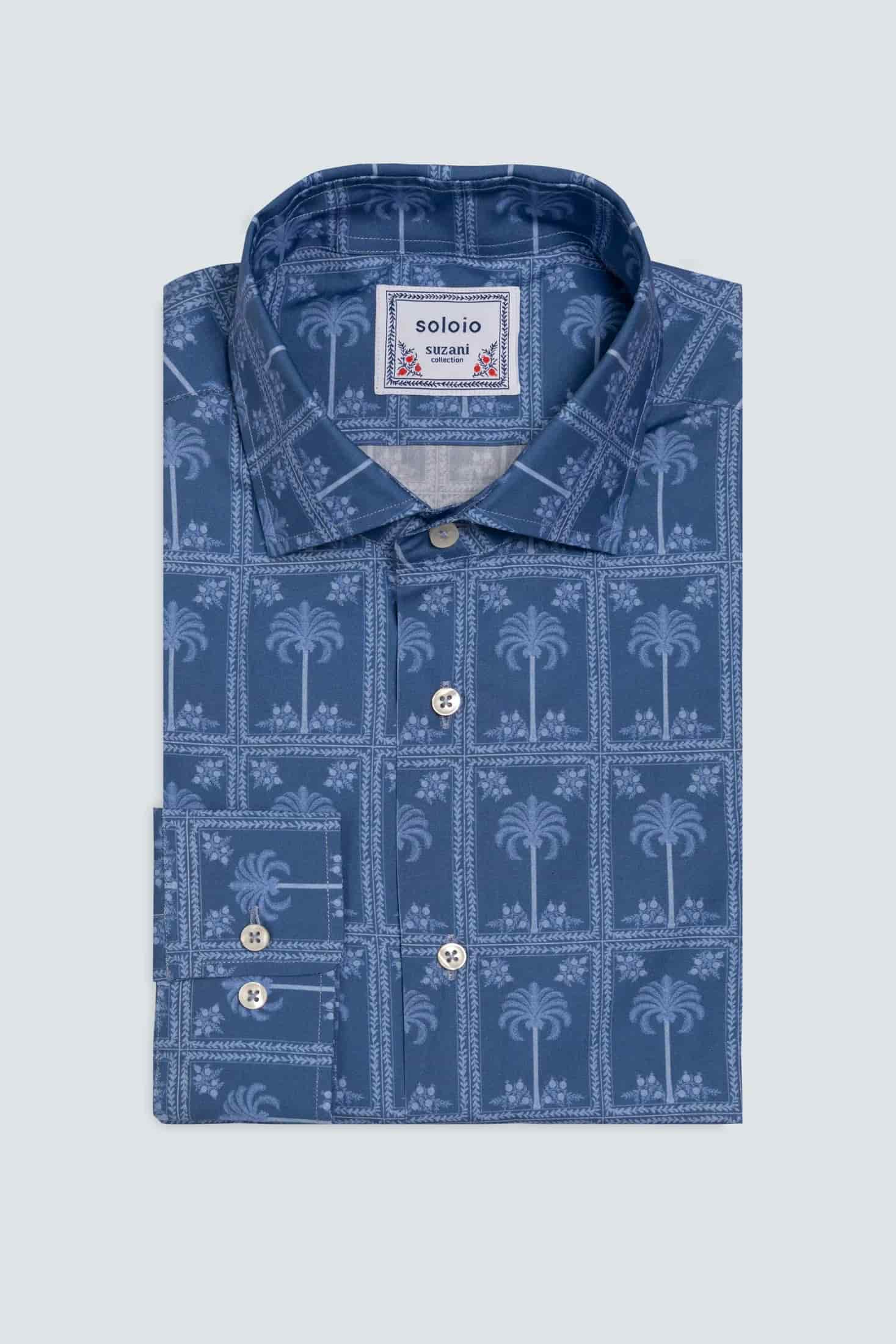 Men's cotton shirt navy nurata - miniatura 3