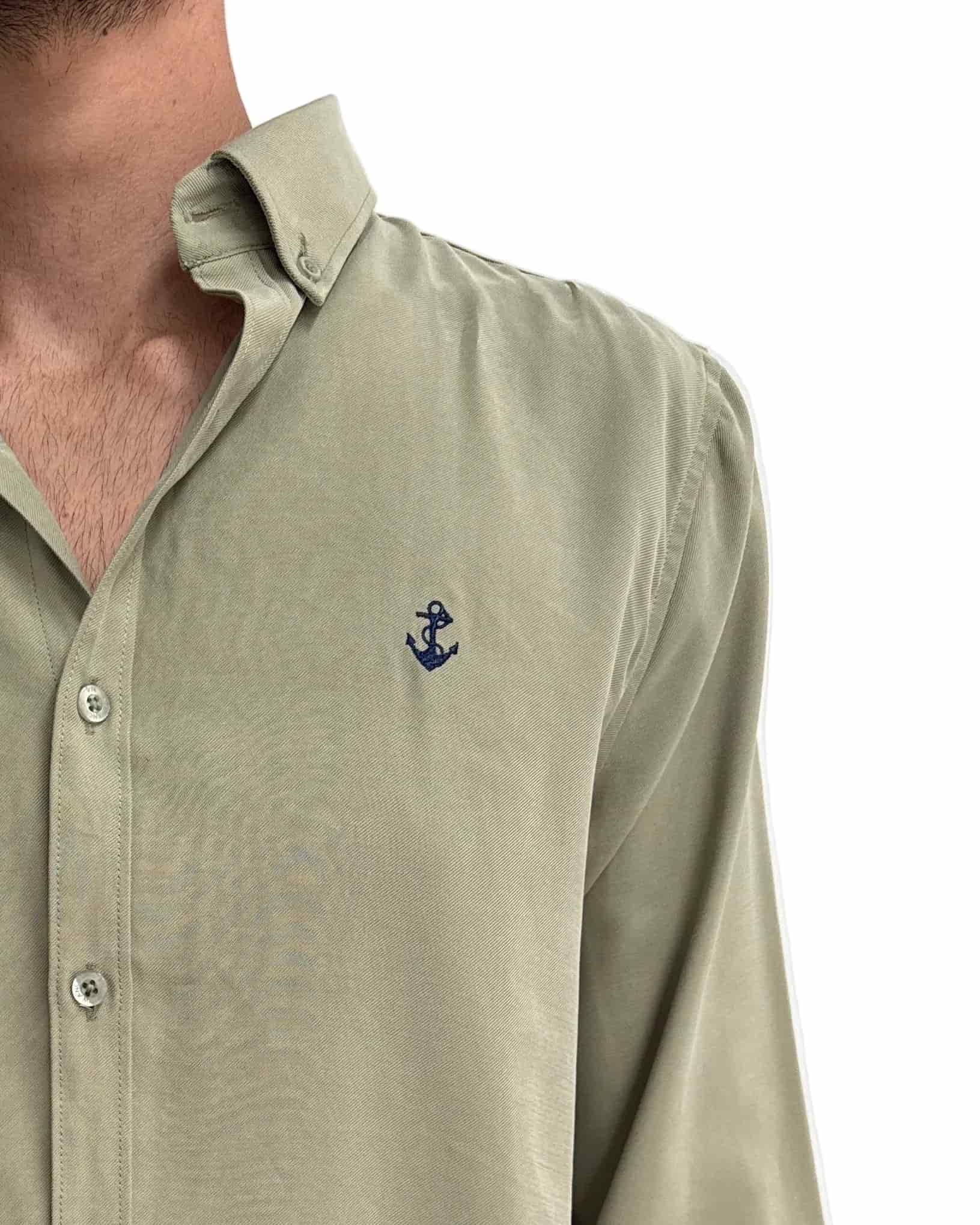 Camisa Verde Oliva en rayón - miniatura 4