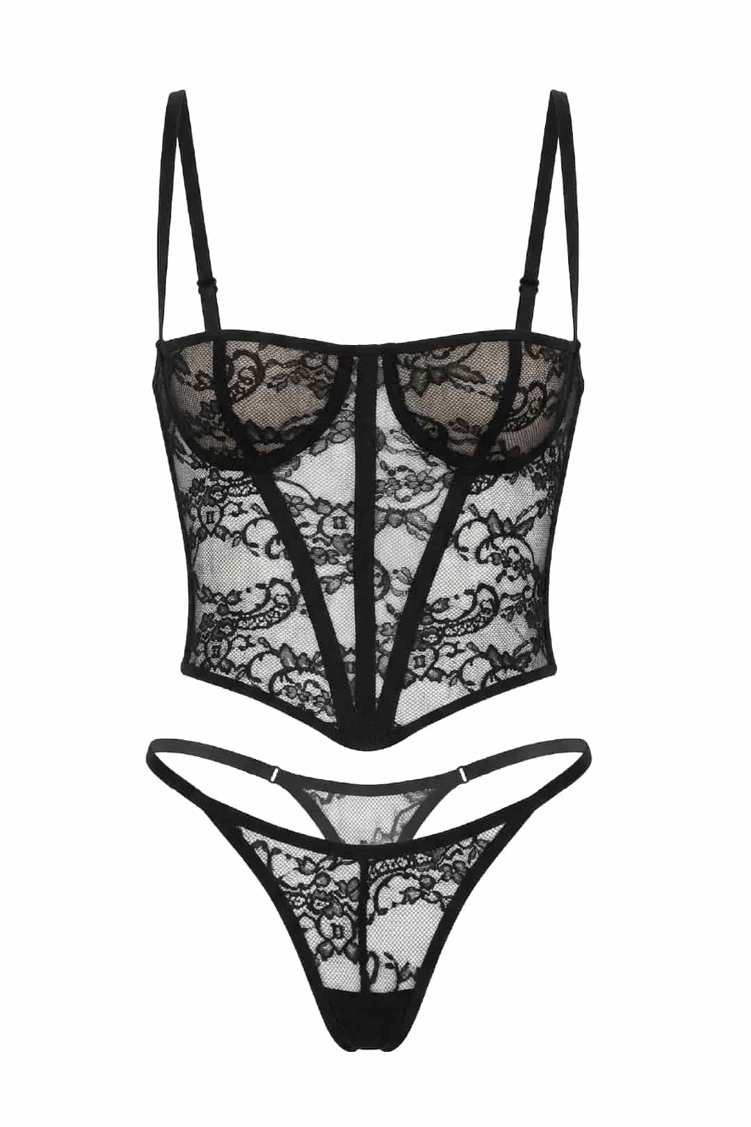 SET CORSET BERRY NEGRO - miniatura 10