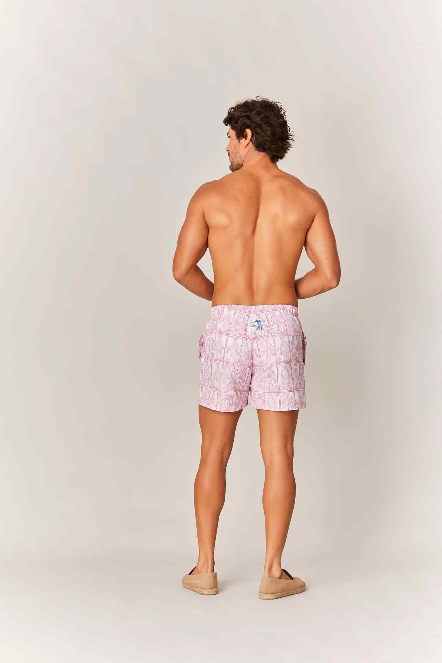Men's cards swim trunk pink - miniatura 4