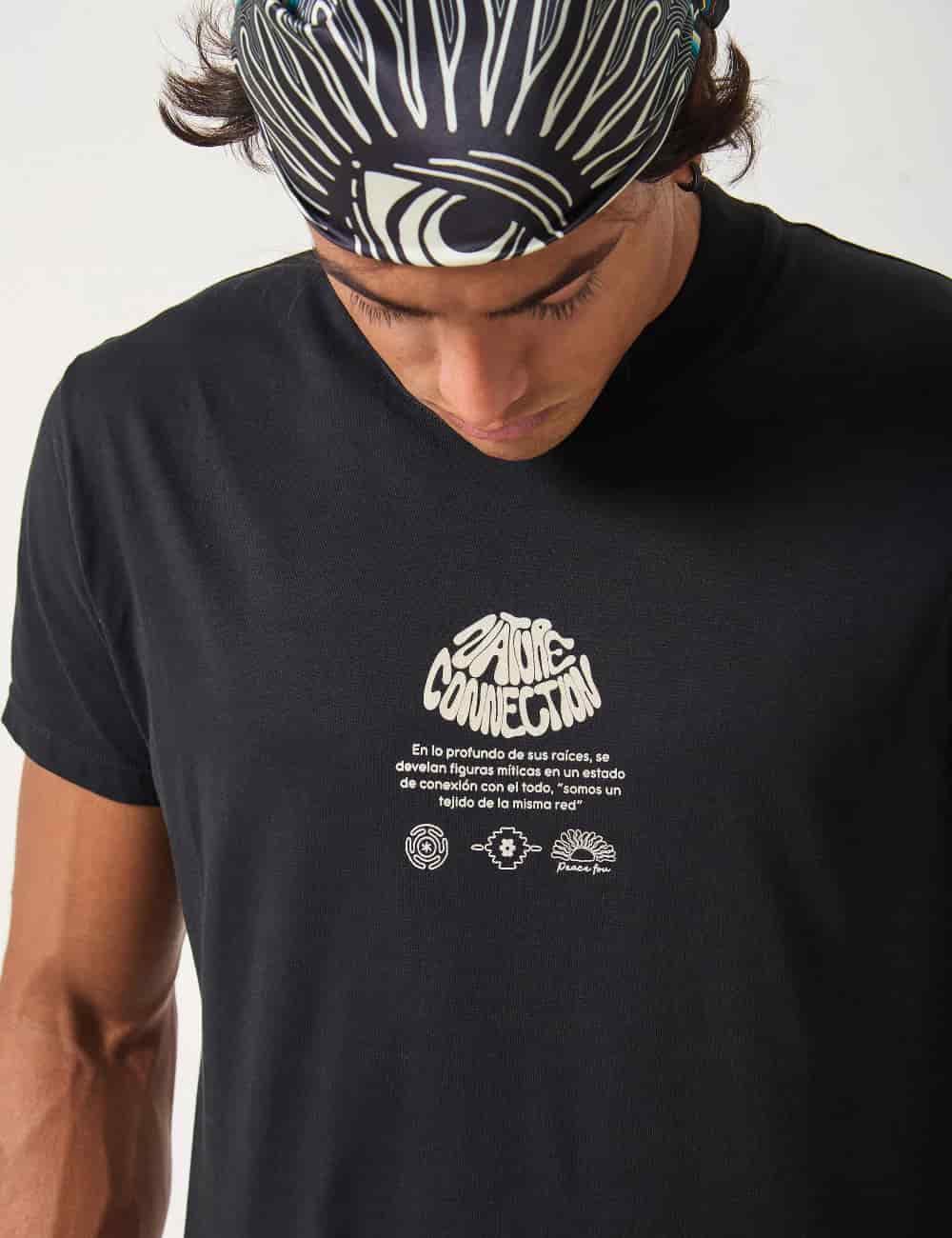 Camiseta Regular Fit Natural Conexion negro Hombre - miniatura 3