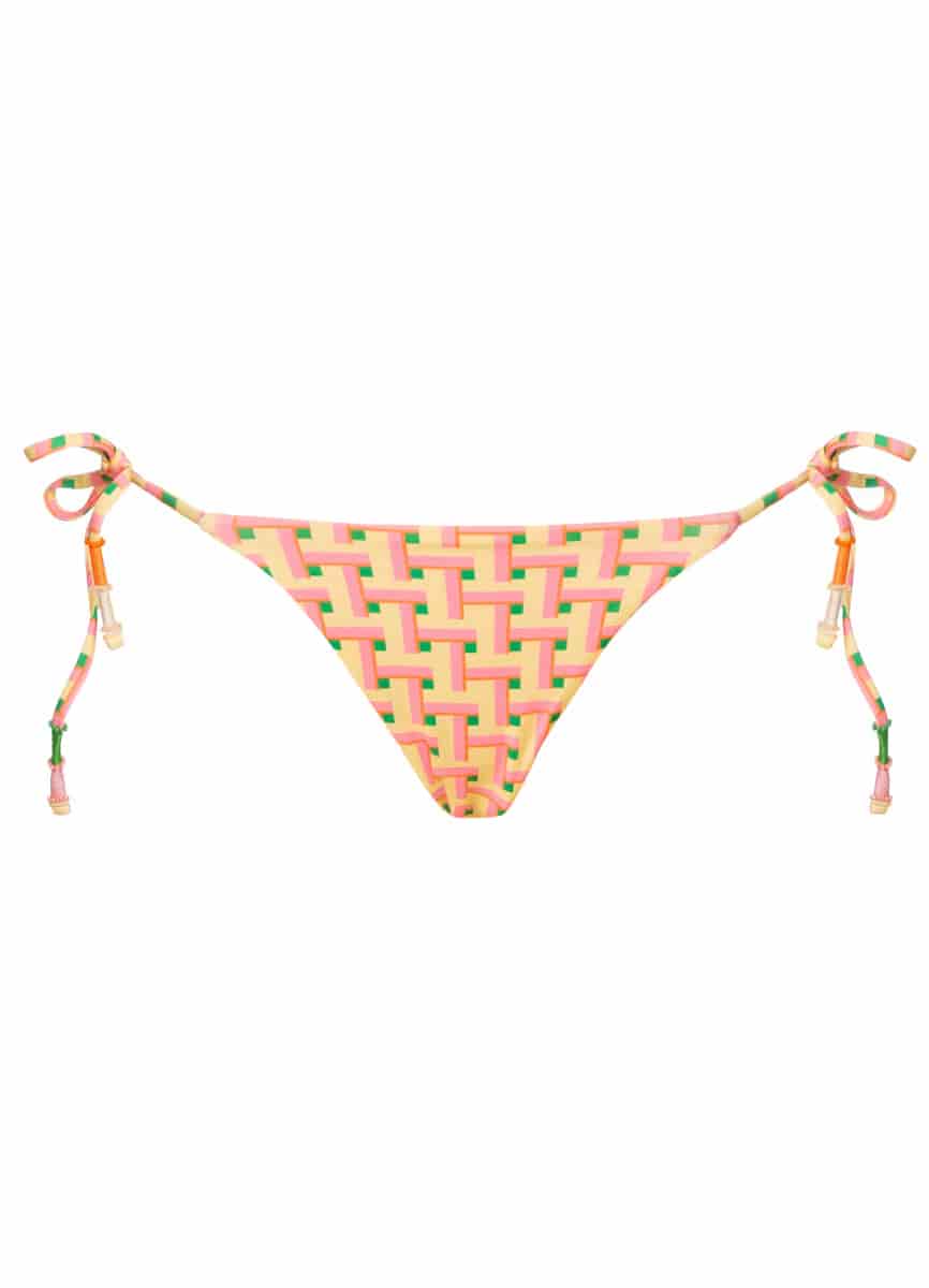 Maaji Blush Tide Sunflash Low Rise Tie Side Bikini Bottom - miniatura 5