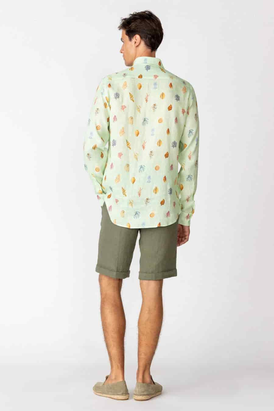 Men's linen shirt sky blue albatros - miniatura 2