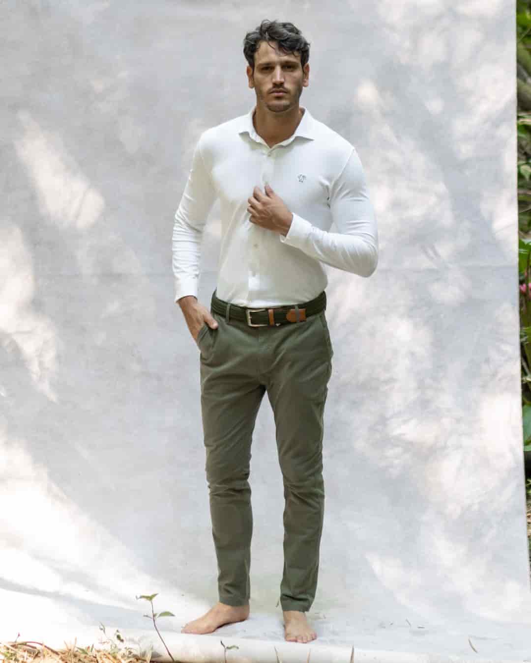 Camisa Antimanchas Piqu  Ivory - miniatura 5