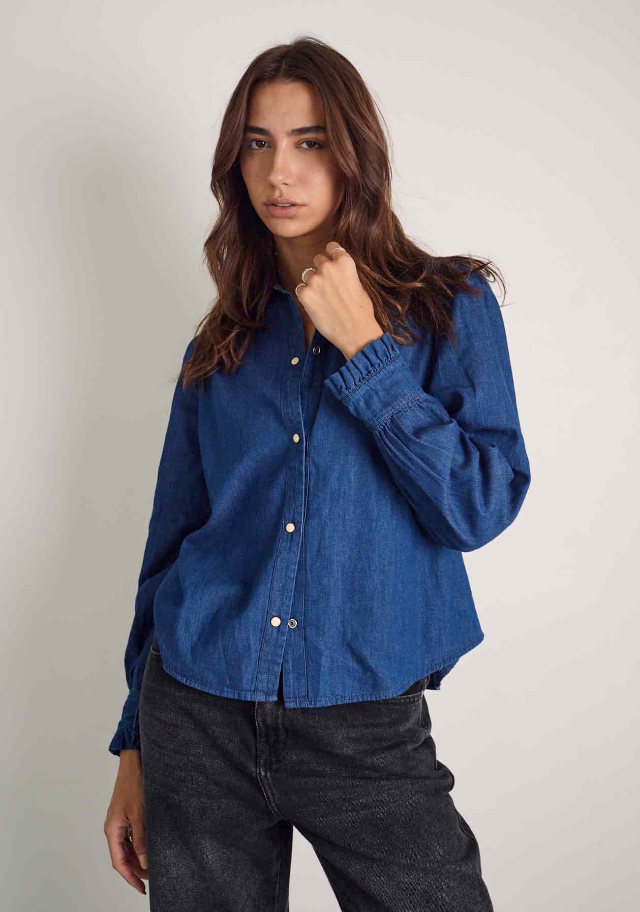 Camisa M Adria Indigo Azul Oscuro - miniatura 4
