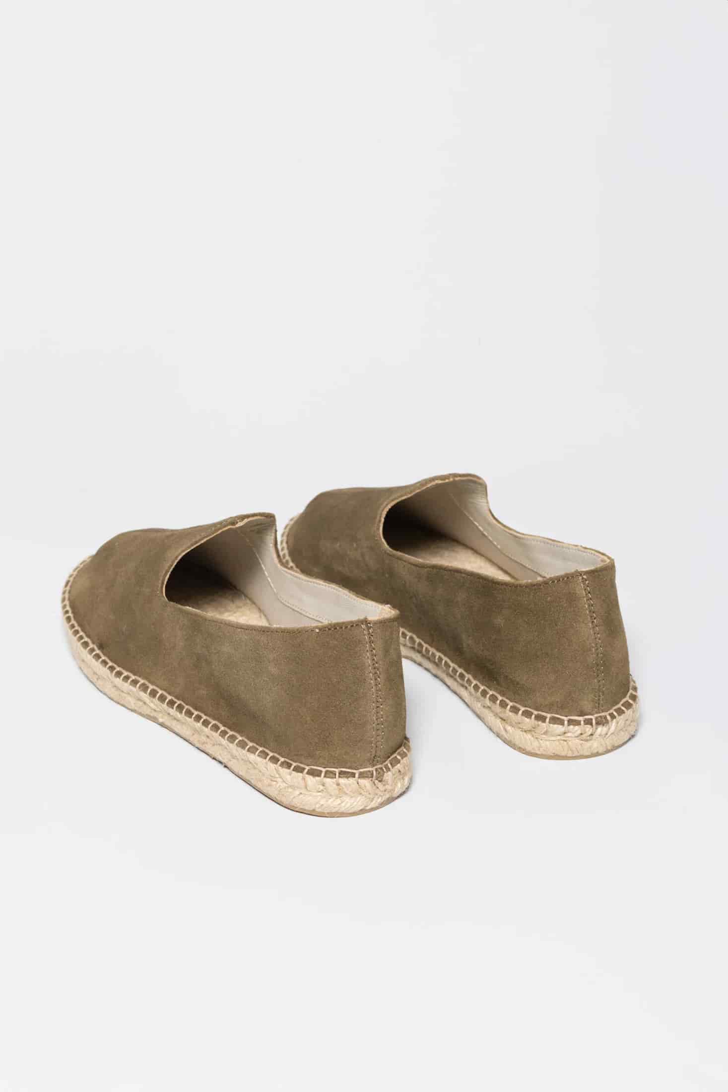 Men's leather espadrille kaki canvas - miniatura 6