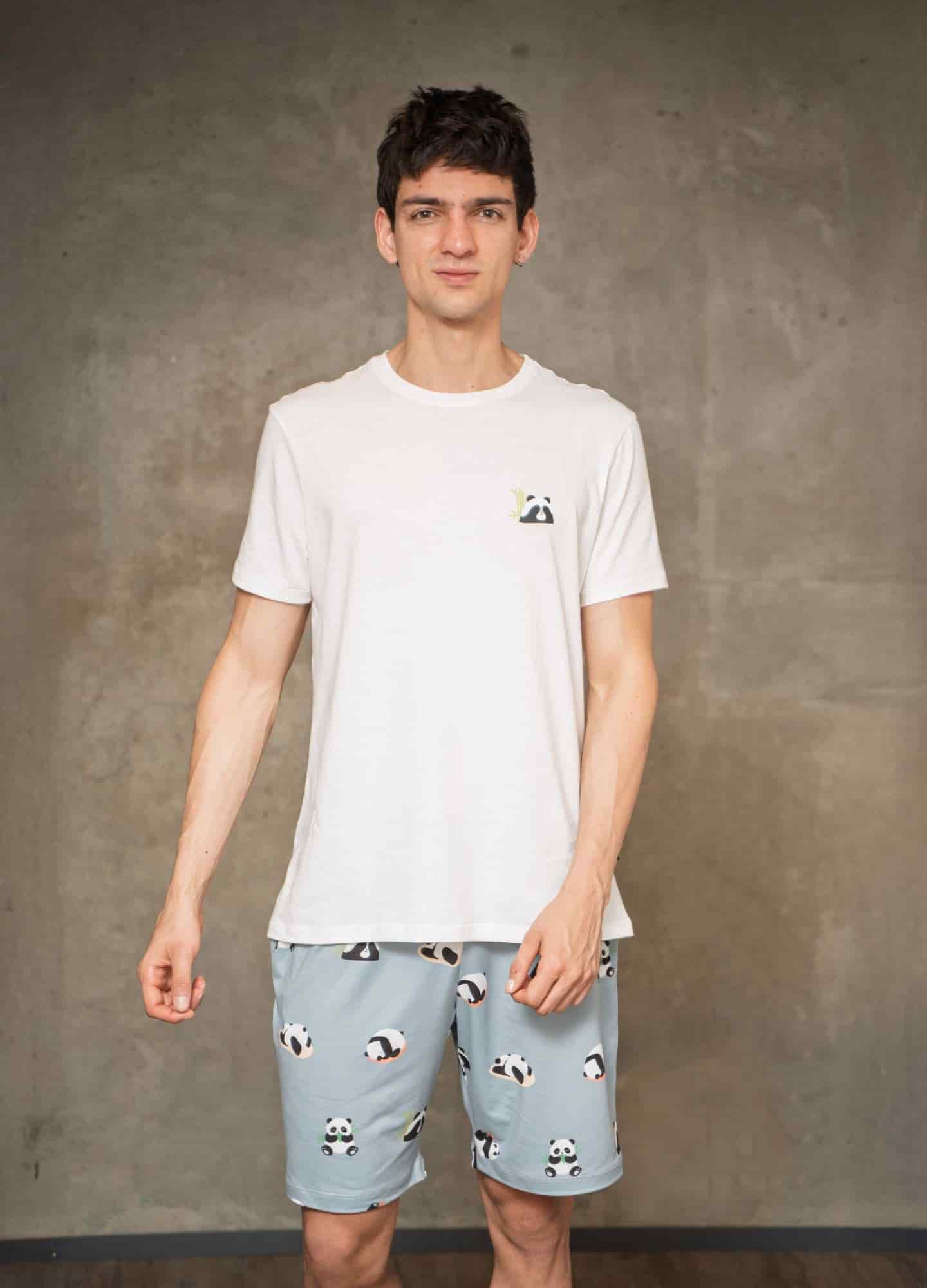 Conjunto Short Pandas - Gris Azulado - miniatura 2