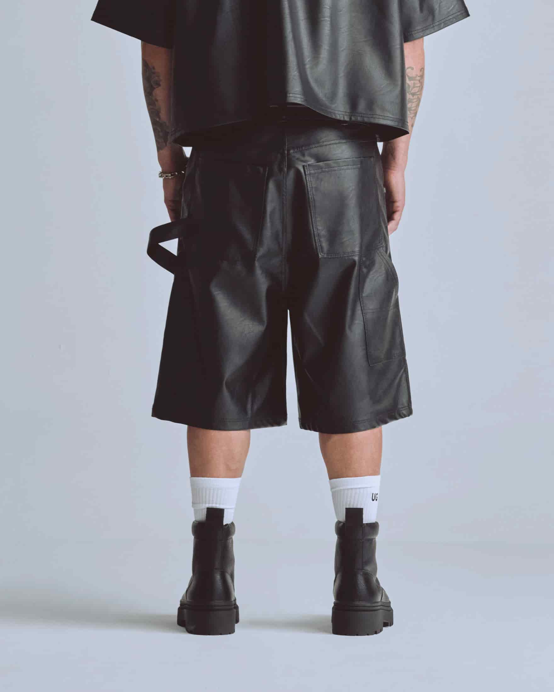 Capsule Basic Pleather Shorts Black - miniatura 7
