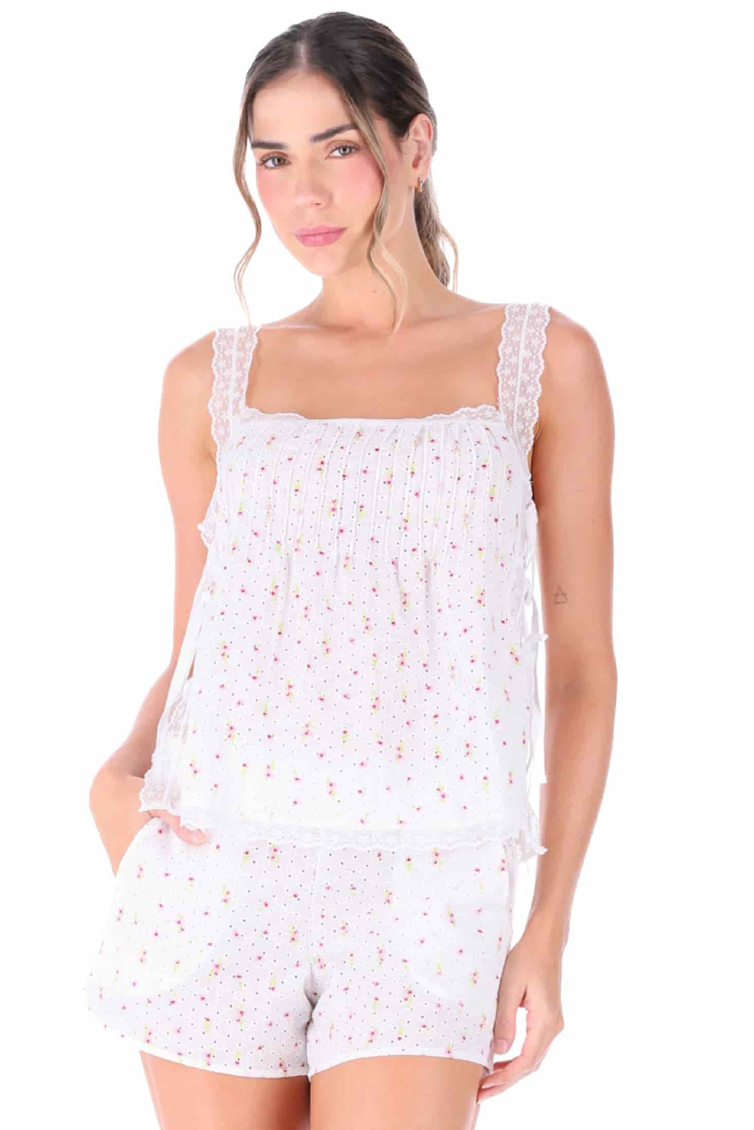 PIJAMA SHORT ELLIPSE SOÑADORA OJALILLO ESTAMPADO - miniatura 1