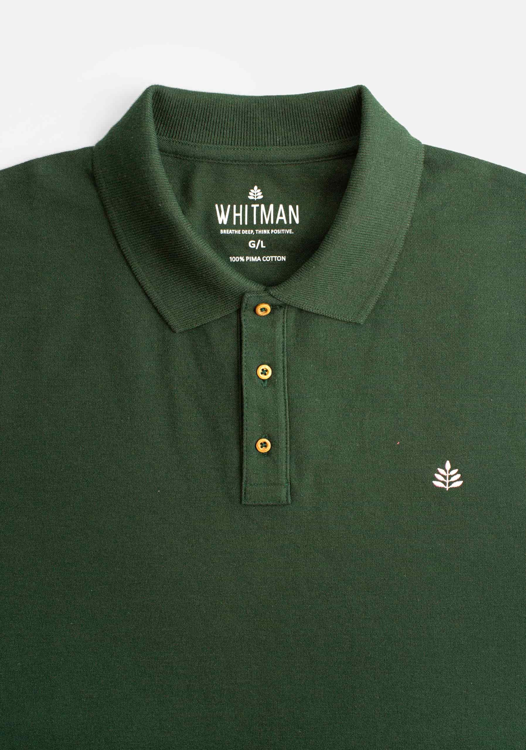 Camiseta Polo H Unicolor L-Ros Verde Osc. - miniatura 2