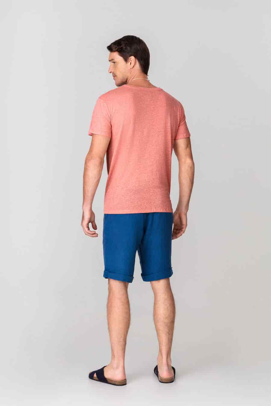Men's linen t-shirt red - miniatura 2