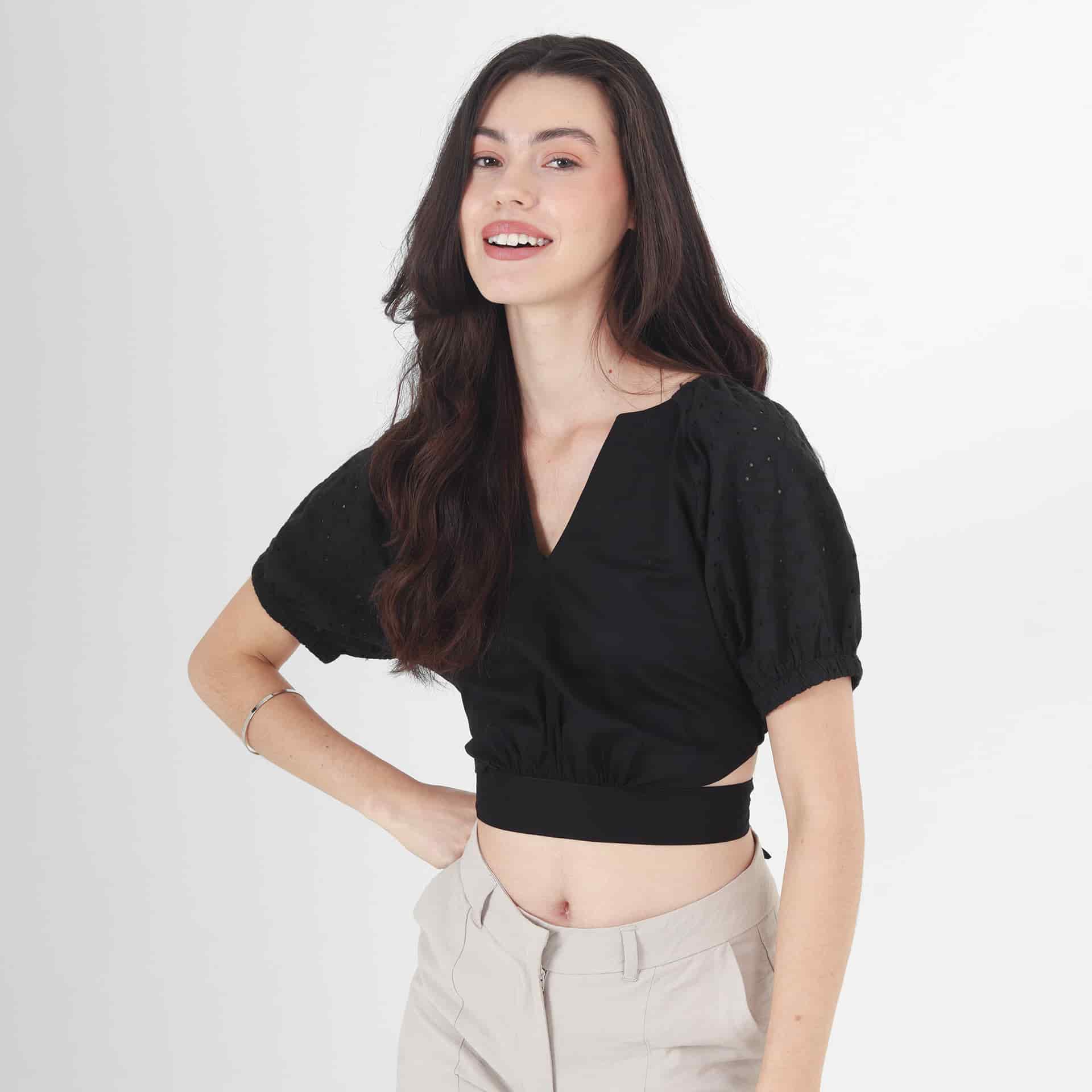 Blusa Cuello V Manga Corta - miniatura 6
