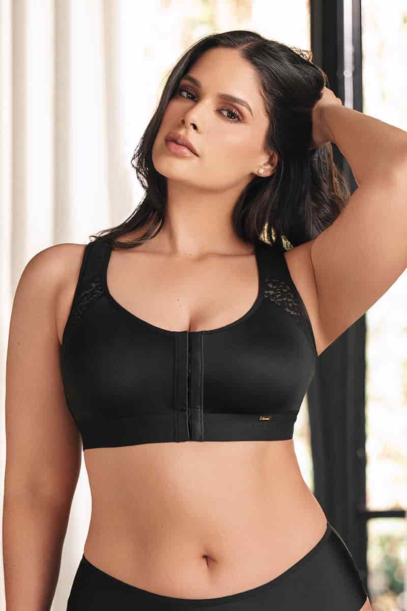 Top Broche Frontal Negro - miniatura 1