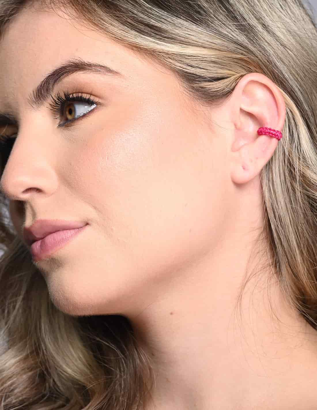 Ear Cuff Luna Creciente Fuchsia - miniatura 2