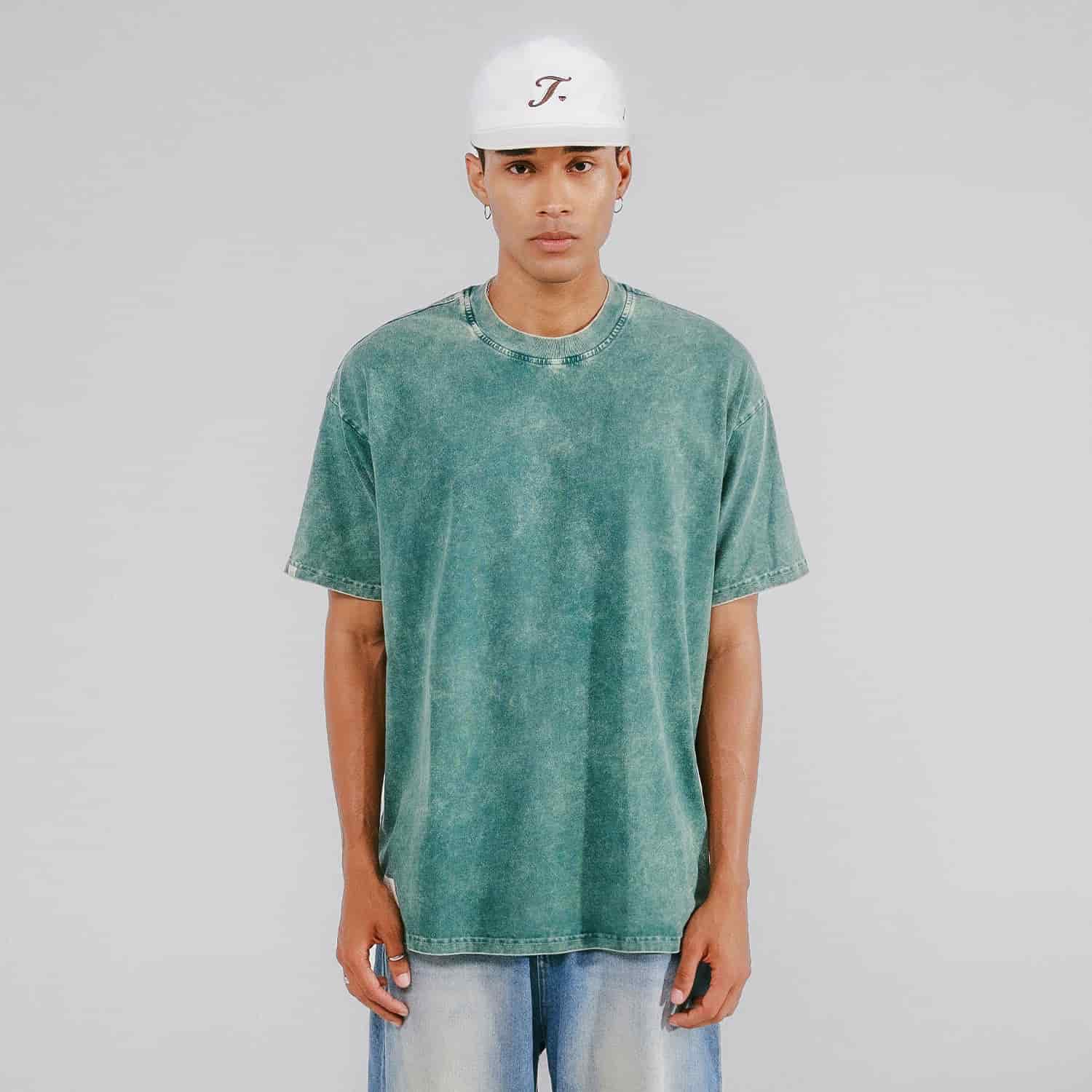 Oversized Washed T- Shirt - Pine Green - miniatura 2