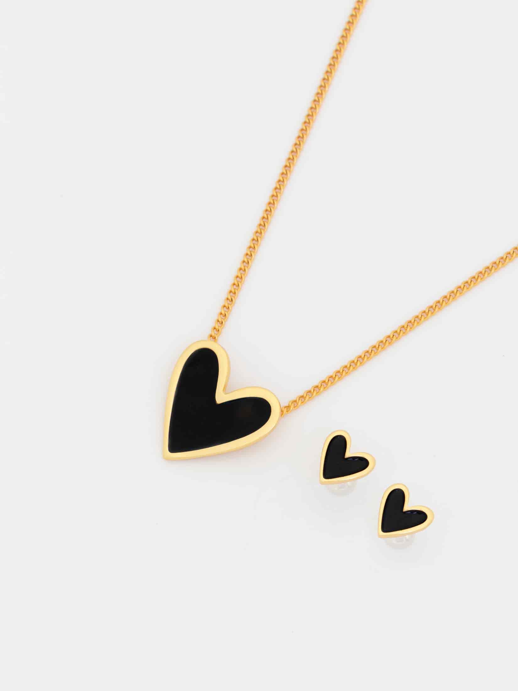 Set Cadena + Aretes Corazón - miniatura 1
