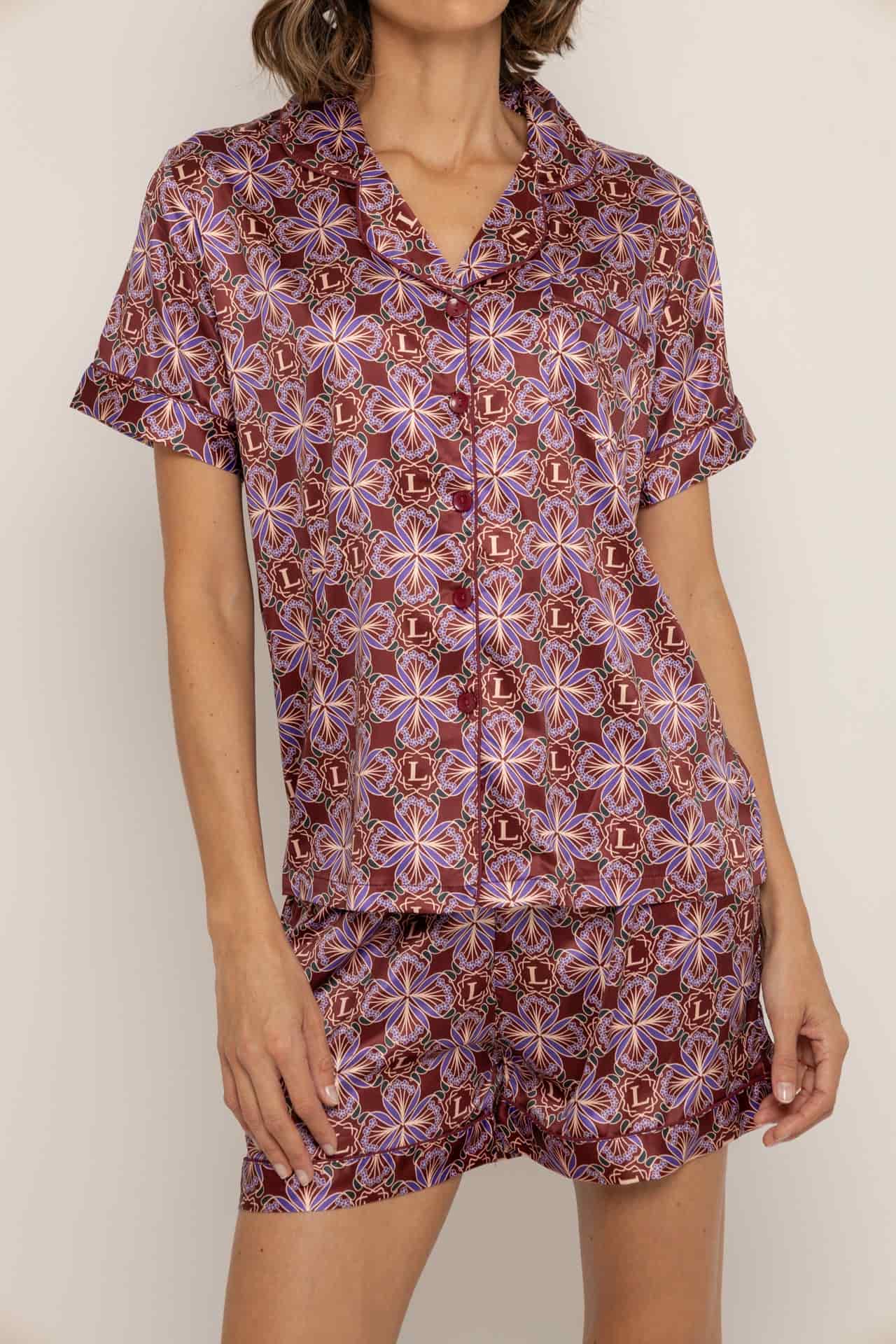 Conjunto short bohemio vinotinto - miniatura 1