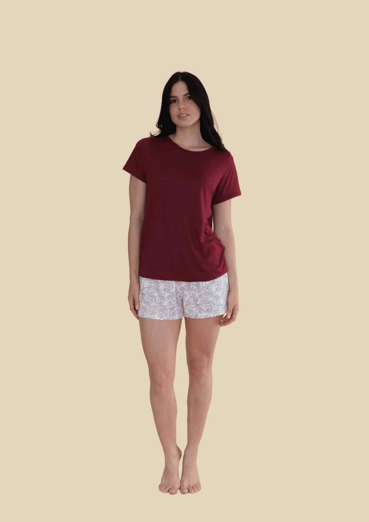 Pijama Short Estampado Vinotinto - miniatura 7