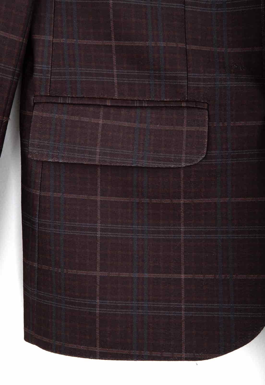 Blazer estampado café a cuadros - miniatura 5