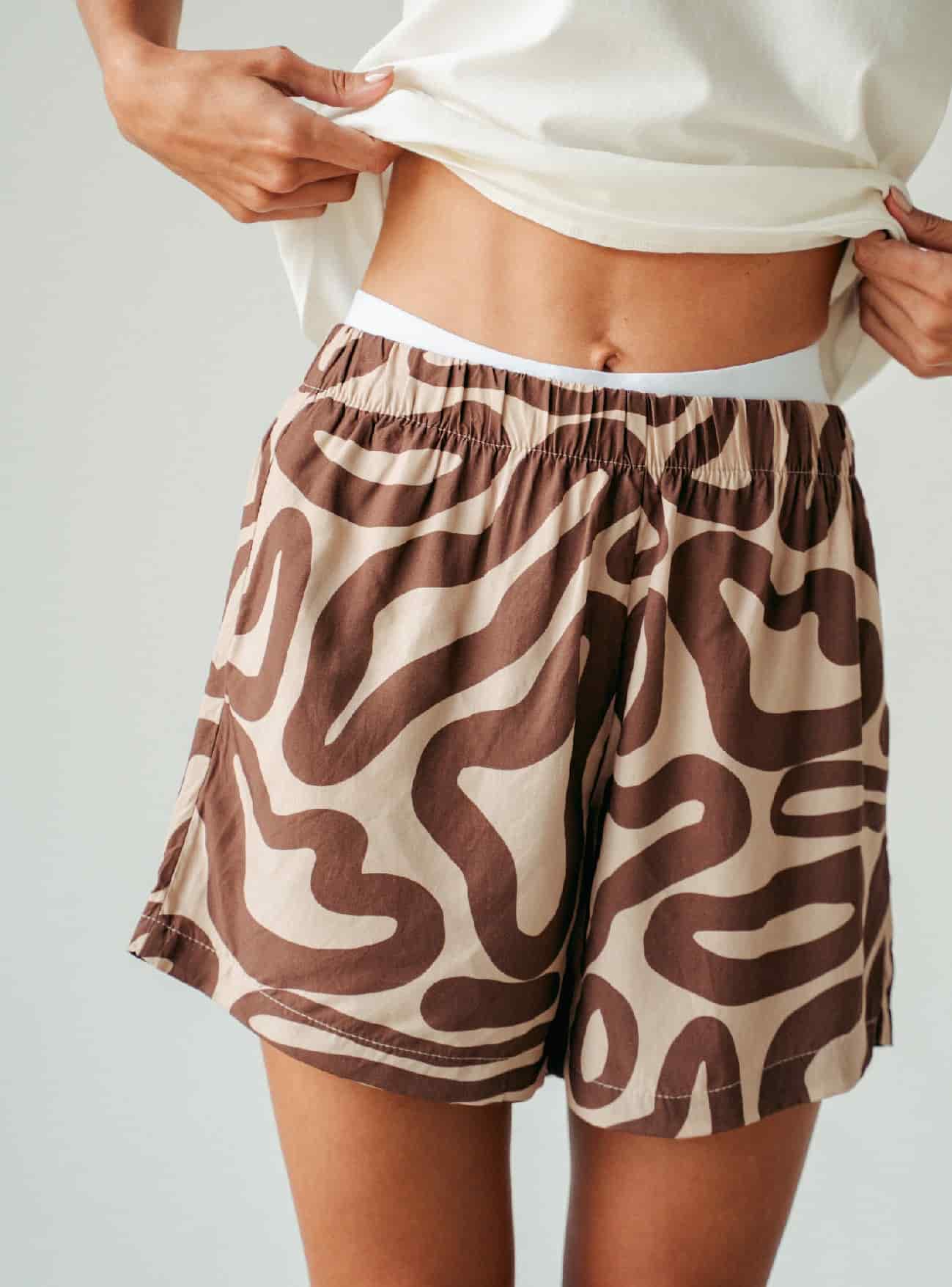 Pijama Short Mujer Brown - miniatura 3