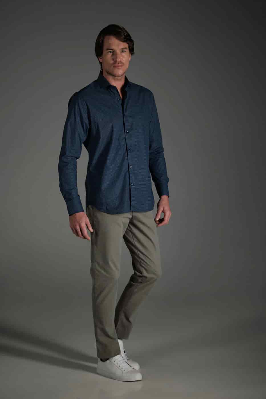 Pantalón Chino Slim Dril Gris Oscuro - miniatura 2