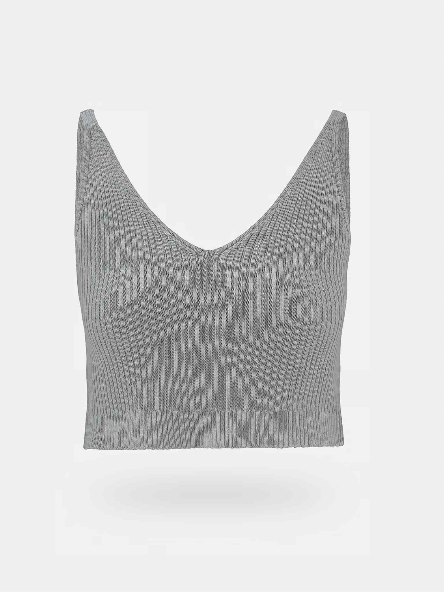 BASIC KNIT TANK TOP - LIGHT GRAY - miniatura 3