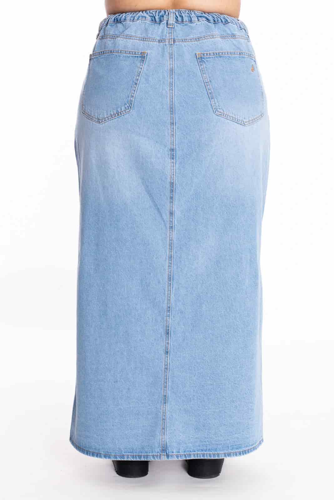 Falda Larga Denim Azul Claro 437 - miniatura 5