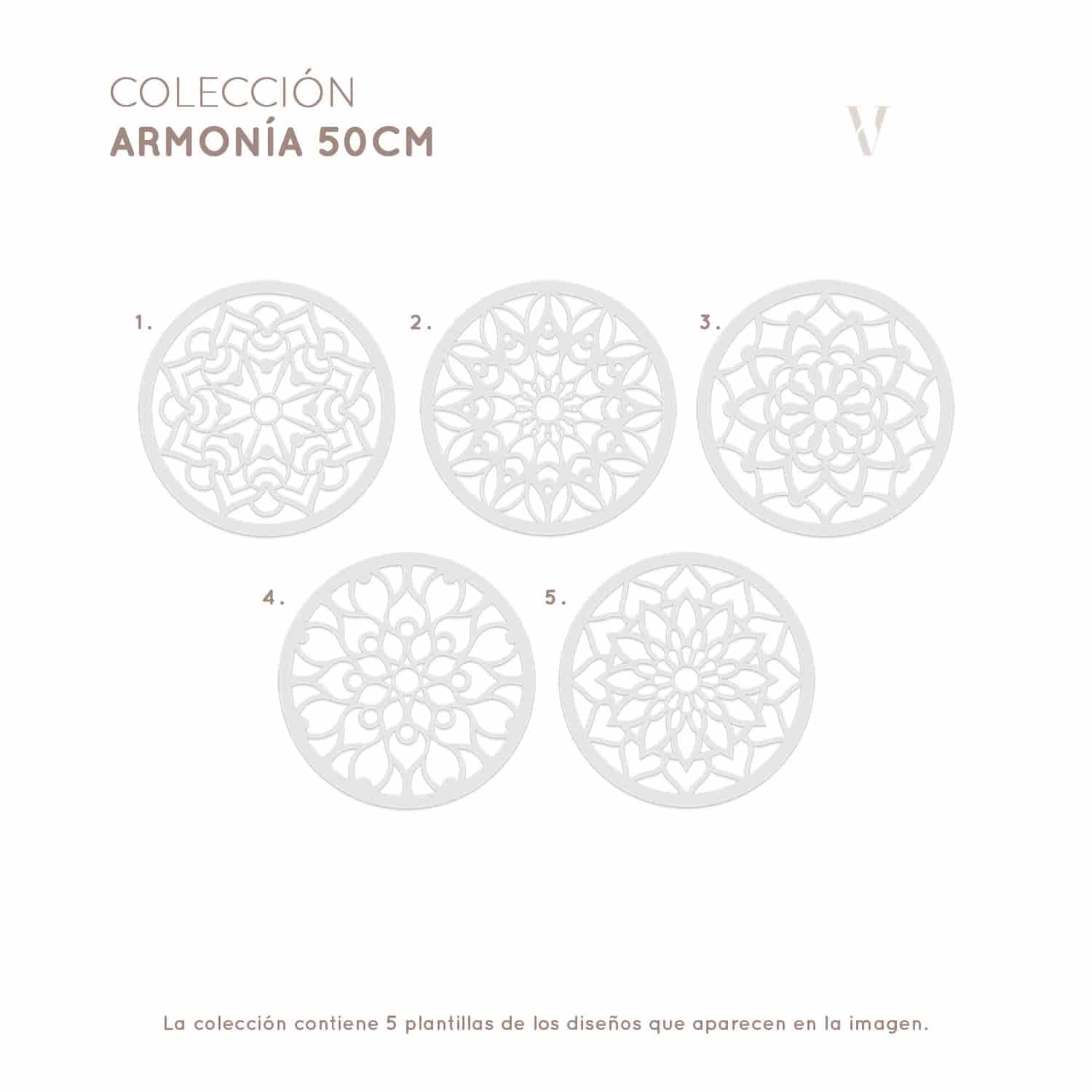 Plantillas para pintar, Vamarú Stencils, Colección Armonía 25cm y 48cm, 5und - miniatura 2