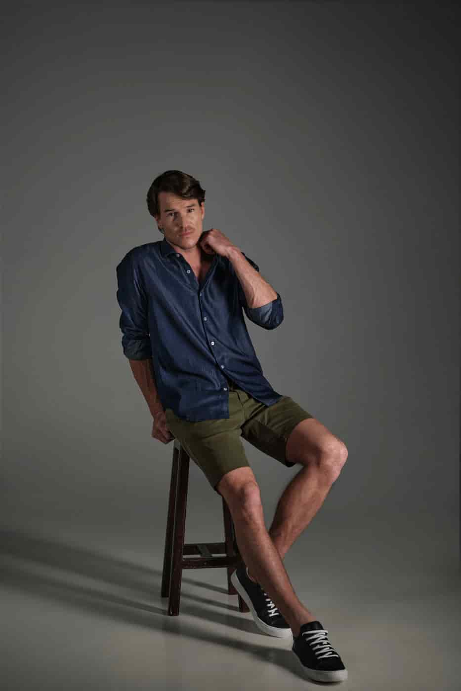 Bermuda Chino Slim Dril Verde Militar - miniatura 6