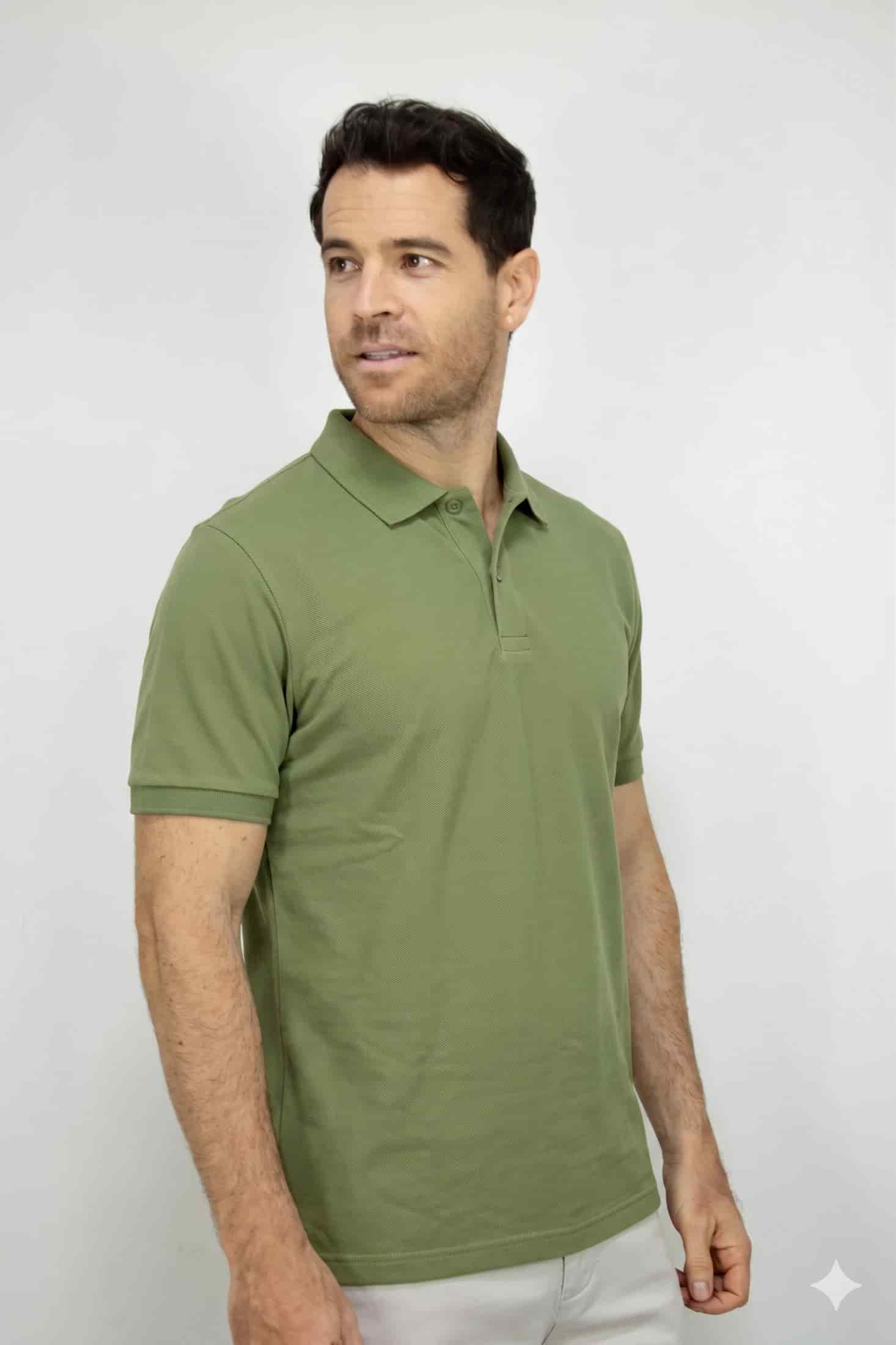 Polo Deportiva Verde Para Hombre - miniatura 2