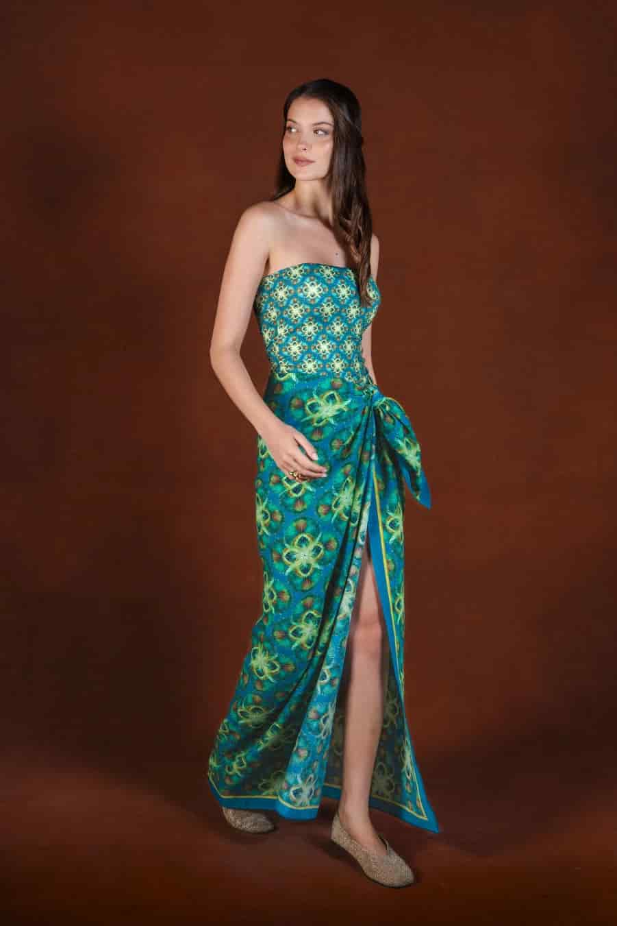 Women's Concordia long cotton sarong - miniatura 1