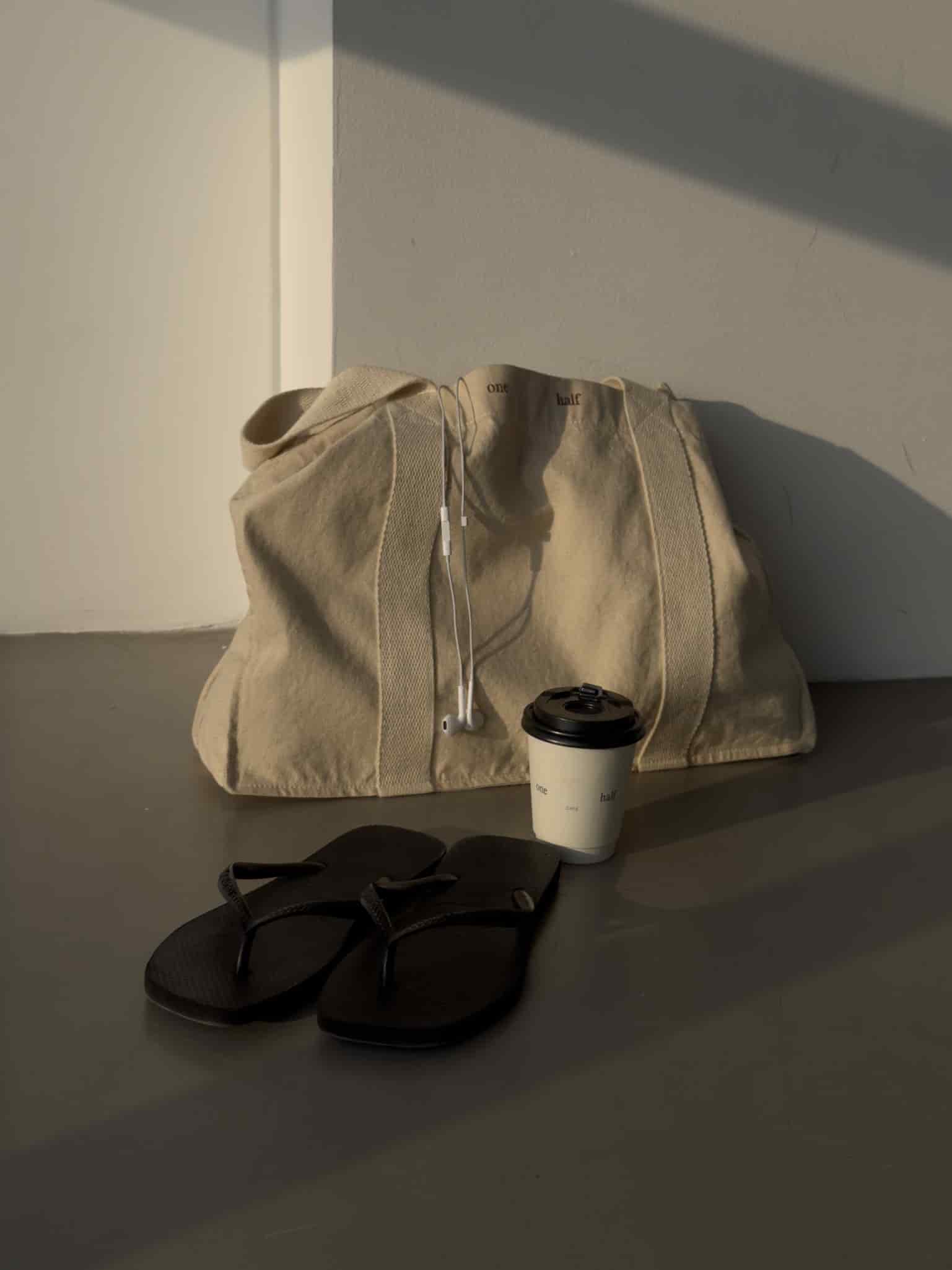 CONTRAST DENIM TOTE BAG - NATURAL - miniatura 3