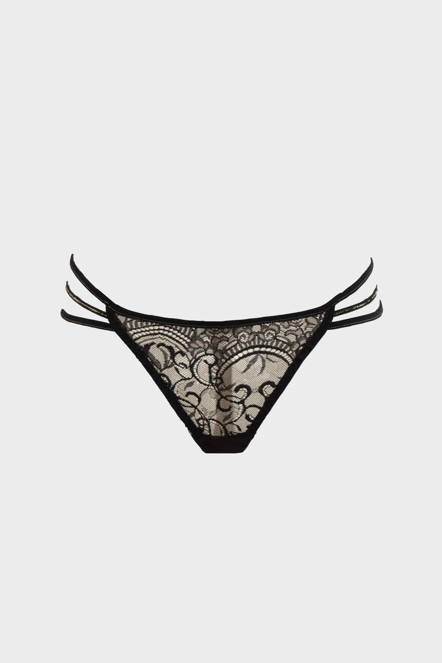 BRASILERA HILO ELLIPSE CON ENCAJE SEXY TOTAL COMODIDAD BOREAL NEGRO - miniatura 3