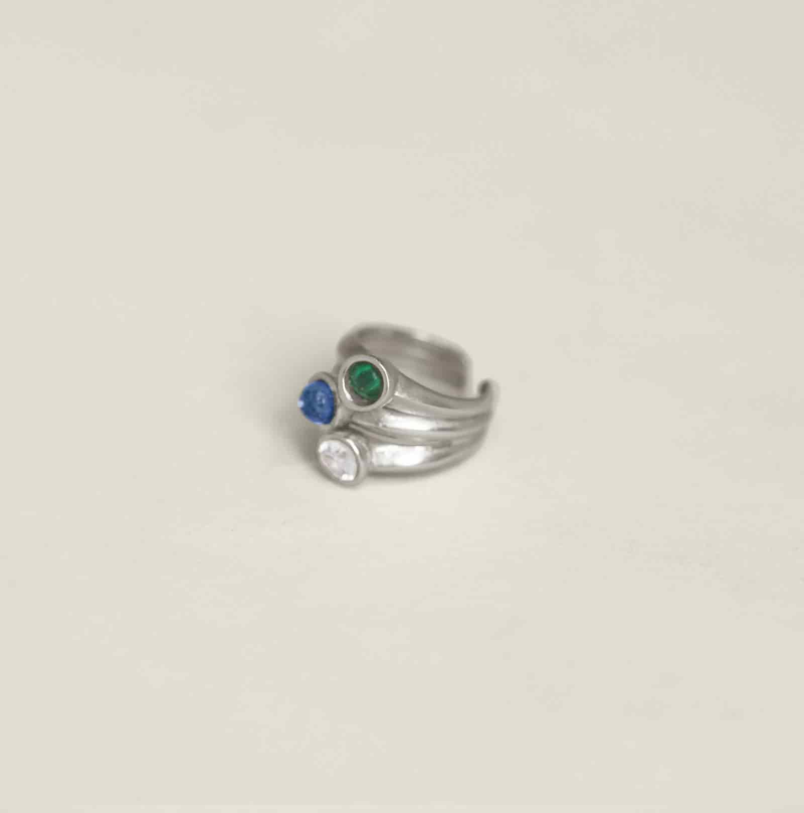 Anya Ear Cuff Ring Silver - miniatura 1