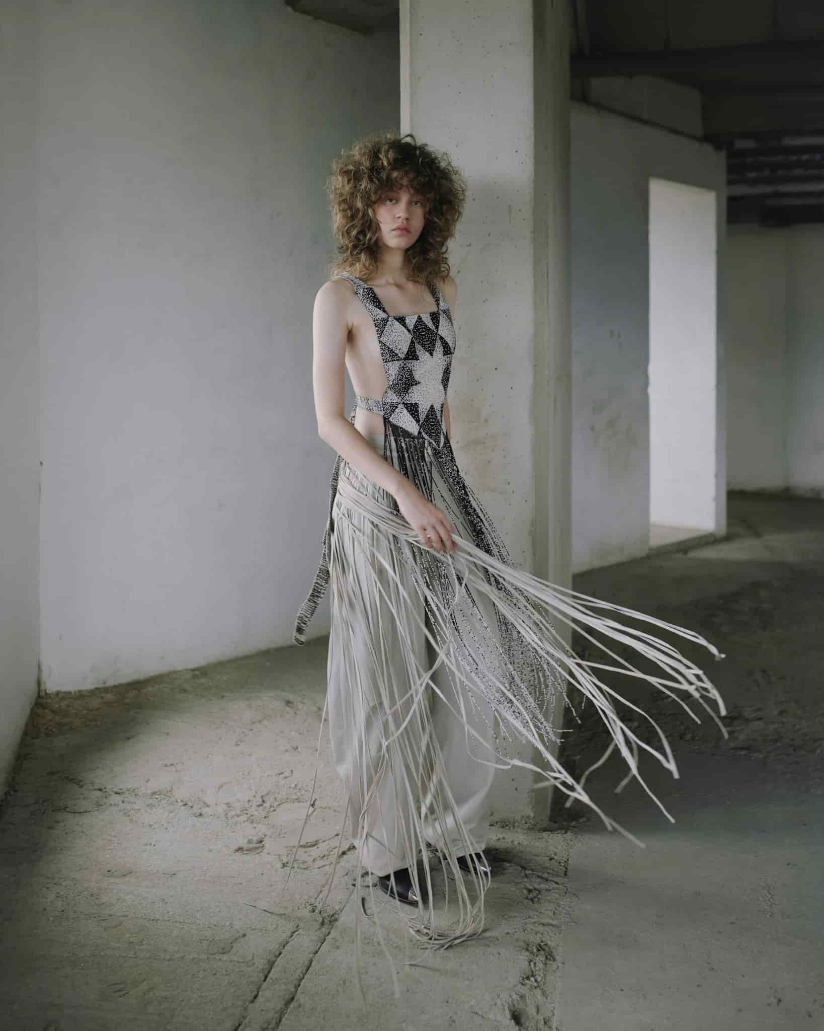 BAGGY LEATHER FRINGE TROUSERS - miniatura 7