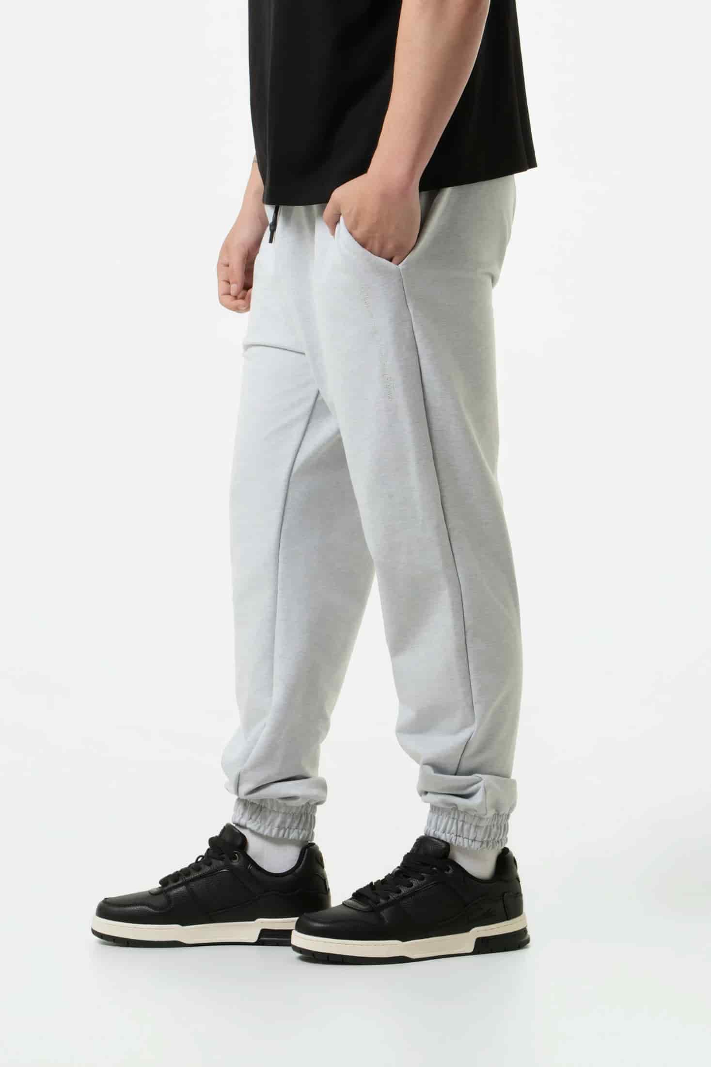 PANTALON JOGG COLOR GRIS JASPE CLARO - miniatura 3